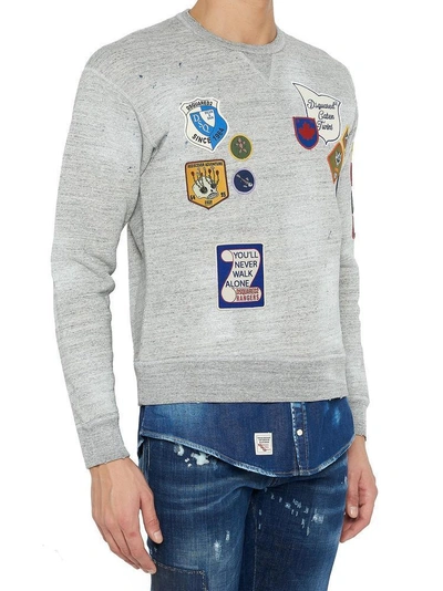 Shop Dsquared2 Patched Sweatshirt In Grey