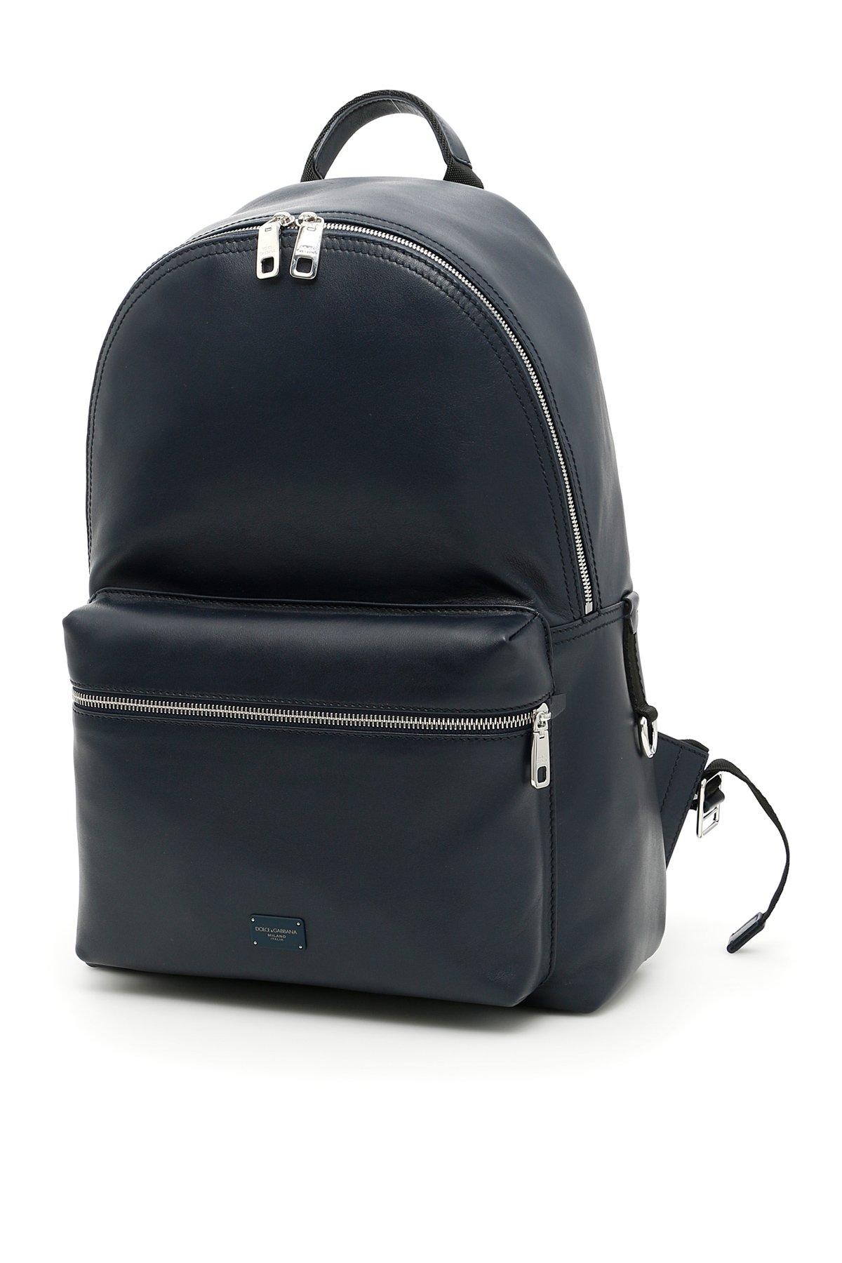 Dolce & Gabbana Mediterraneo Calfskin Backpack In Blu Scuro|blu | ModeSens