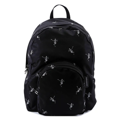 Shop Alexander Mcqueen Dancing Skeleton Print Backpack In Black