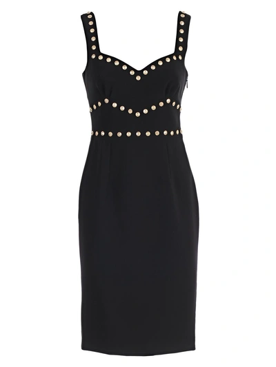 Shop Moschino Studded Strap Dress In Black