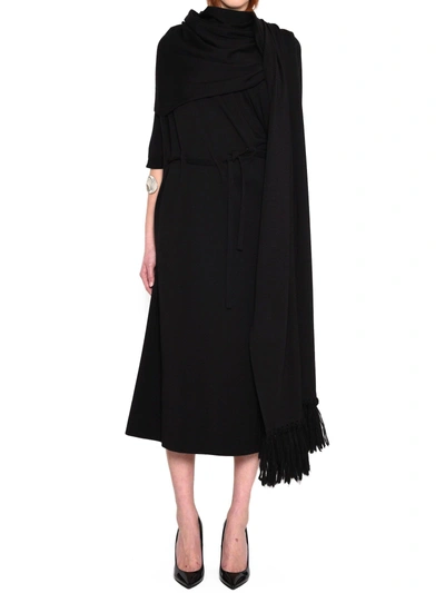 Shop Maison Margiela Scarf Midi Dress In Black