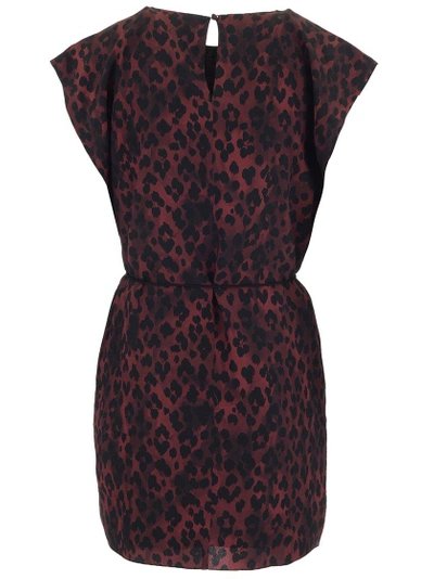 Shop Saint Laurent Leopard Print Silk Dress In Animalier