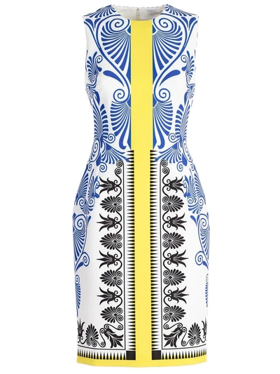 Shop Versace Collection Printed Midi Dress In Multi