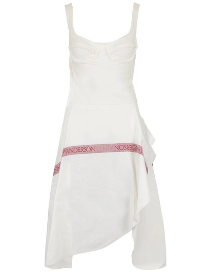 Shop Jw Anderson Linen Dress In White