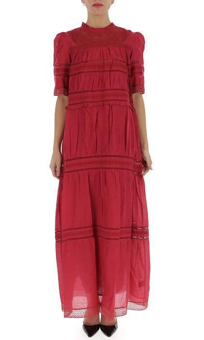 Isabel Marant Etoile Vealy Embroidered Maxi Dress In Red ModeSens