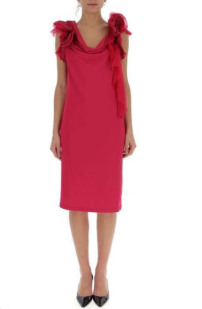 Shop Givenchy Ruffled Sleeve Tunic Dress In Pink