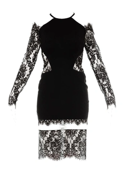 Shop Philipp Plein Lace Paneled Dress In Black