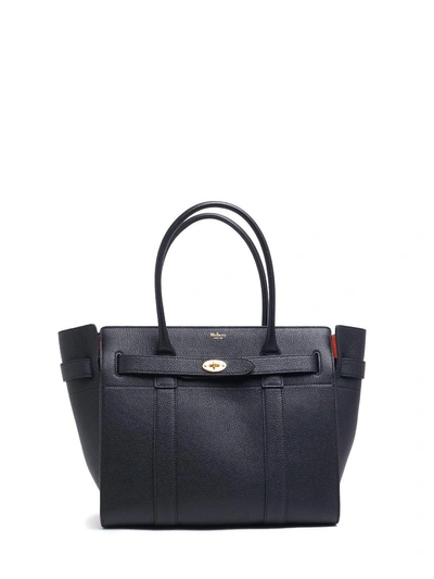 Shop Mulberry Zipped Bayswater Tote Bag In Black