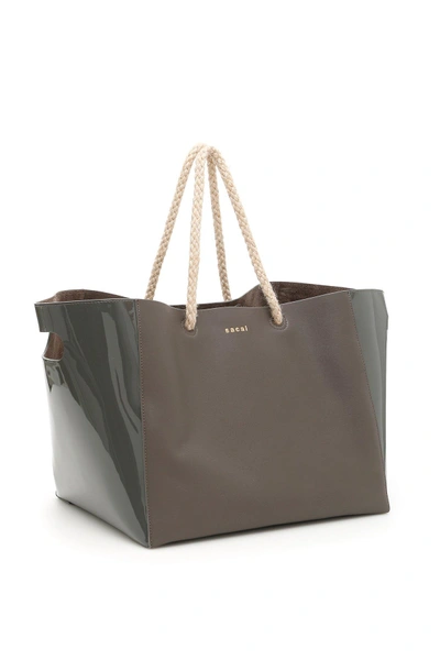 Shop Sacai Shopper Tote In Grey