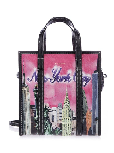 Shop Balenciaga Bazar New York Shopping Tote In Multi