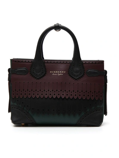 Shop Burberry Small Banner Brogue Tote Bag In Multi