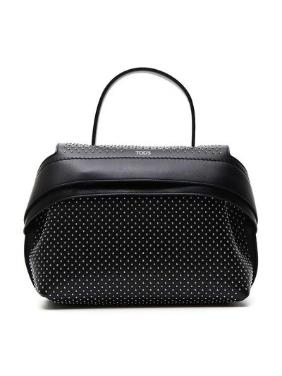 Shop Tod's Large Wave Tote In Black