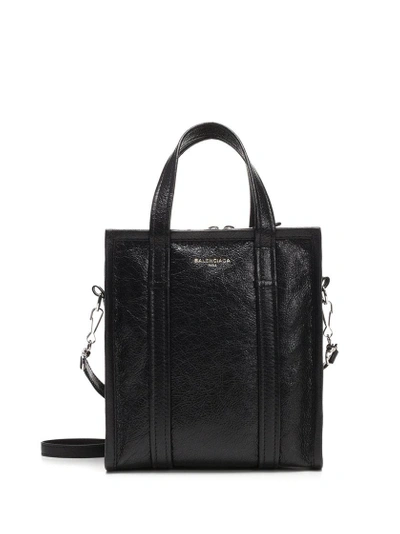 Shop Balenciaga Bazar Tote Bag In Black