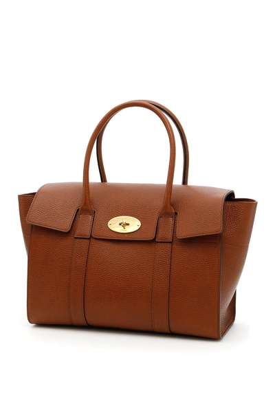 Shop Mulberry Medium Flap Cover Hand Bag In Brown