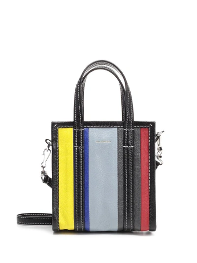 Shop Balenciaga Striped Bazar Tote In Multi