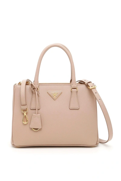 Shop Prada Medium Galleria Tote In Beige