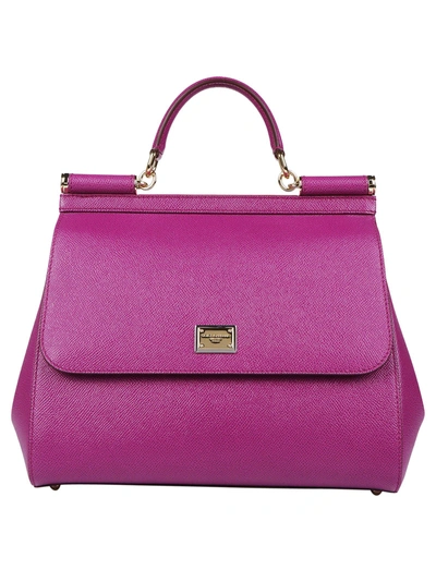 Shop Dolce & Gabbana Sicily Large Tote Bag In Purple