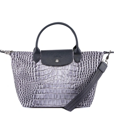 Shop Longchamp Le Pliage Collection S Top Handle Tote In Grey