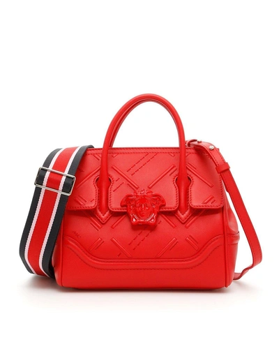 Shop Versace Palazzo Empire Medium Bag In Red