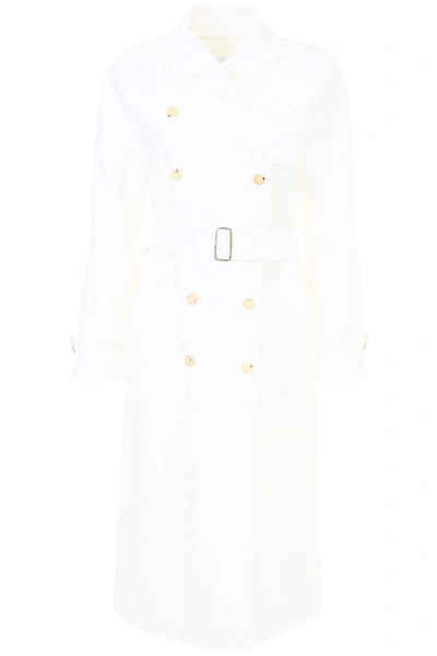 Shop Max Mara Azeglio Double Breasted Coat In White