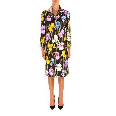 Shop Dolce & Gabbana Floral Coat In Multicolor