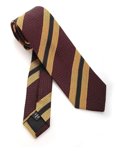 Shop Dries Van Noten Diagonal Stripe Tie In Red
