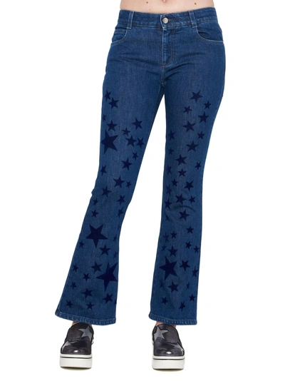 Shop Stella Mccartney Star Print Flared Jeans In Blue