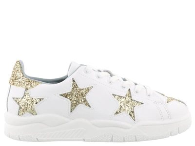 Shop Chiara Ferragni Roger Glitter Star Sneakers In White