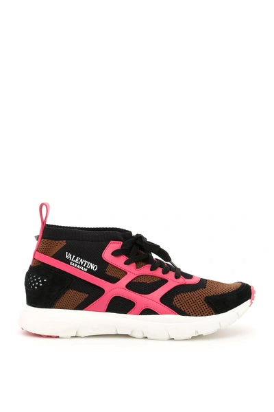 Shop Valentino Sound Sock Sneakers In Pink