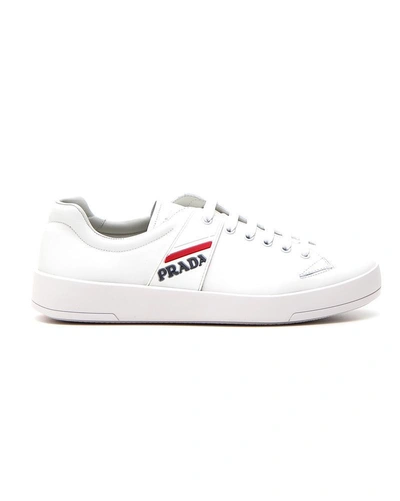 Shop Prada Graphic Sneakers In White