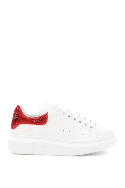 Shop Alexander Mcqueen Embellished Ankle Chunky Sneakers In Red