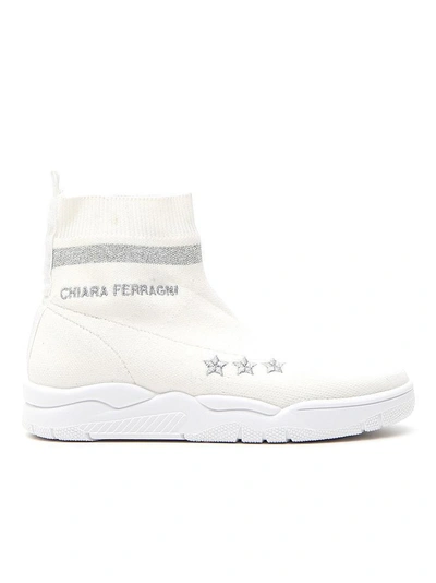Shop Chiara Ferragni Chiara Suite Sock Sneakers In White