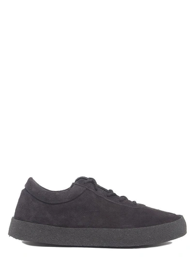 Shop Yeezy Suede Low Top Sneakers In Grey