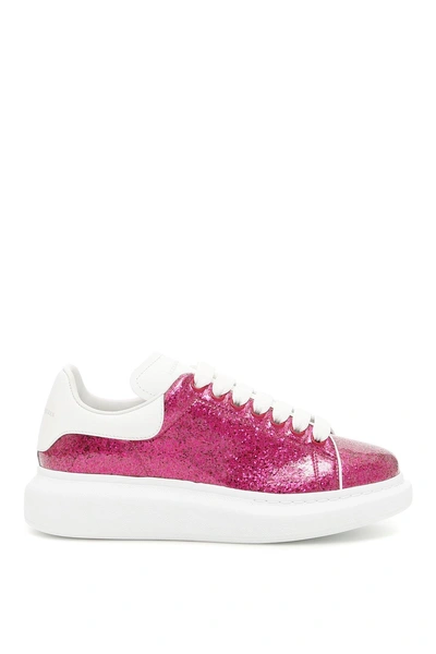 Shop Alexander Mcqueen Glitter Chunky Sole Sneakers In Pink