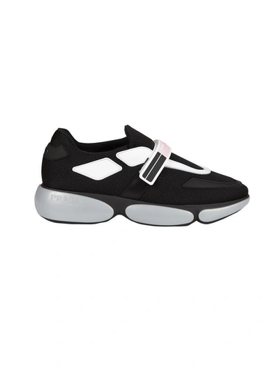 Shop Prada Cloudbust Sneakers In Nero/argento