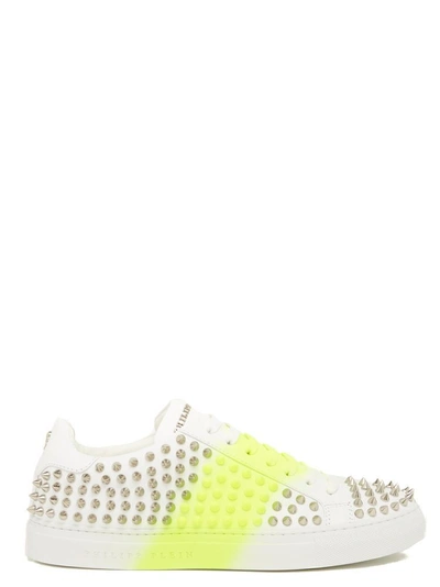 Shop Philipp Plein Studded Sneakers In White