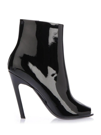 Shop Balenciaga Peep Toe Ankle Boots In Black