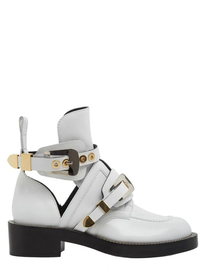 Shop Balenciaga Ceinture Ankle Boots In White