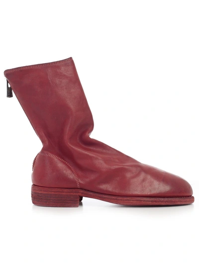 Shop Guidi Rear Zip Boots In Red