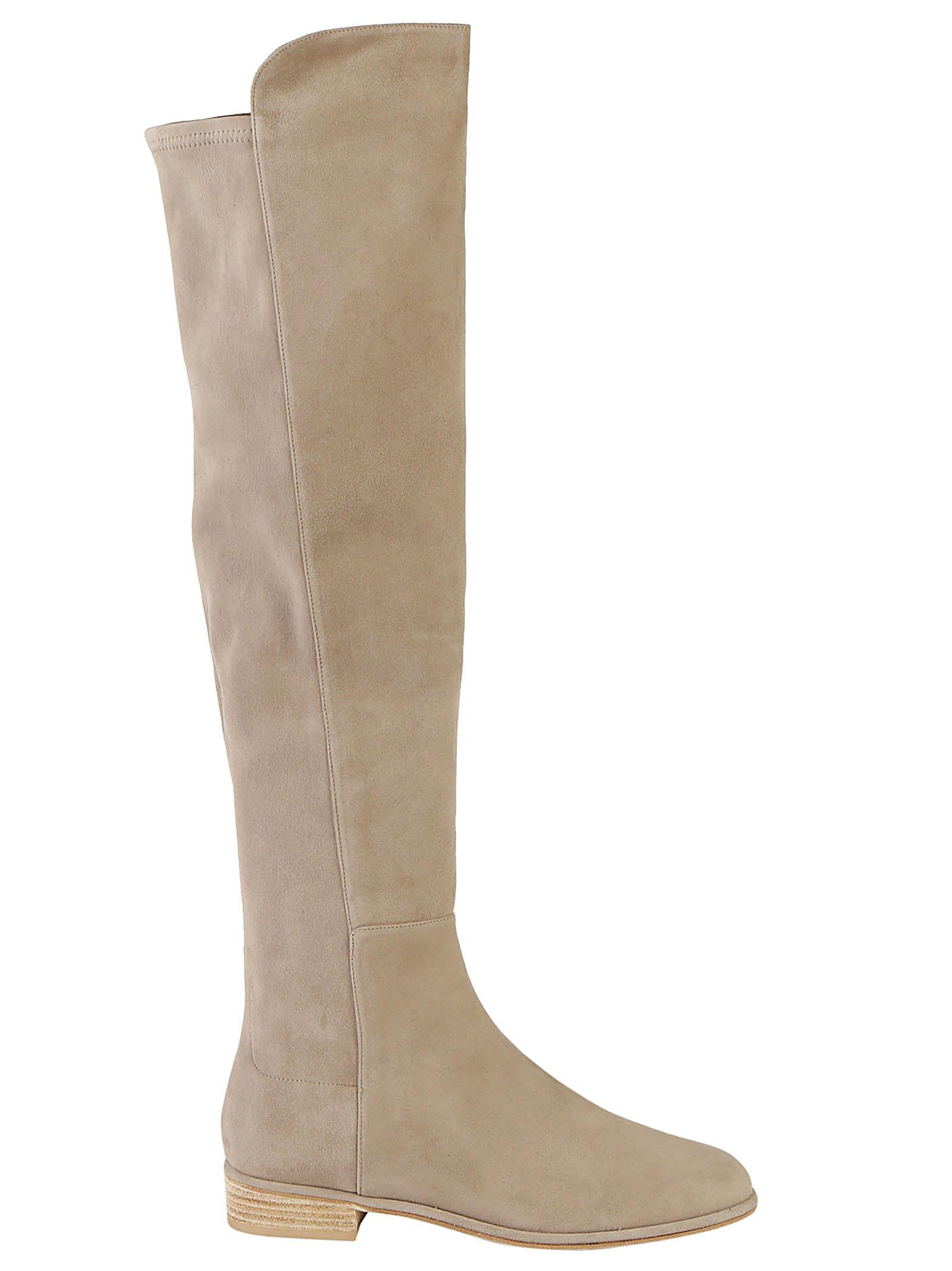 cream knee length boots