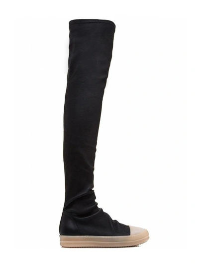 Shop Rick Owens Over The Knee Sneakers In Black