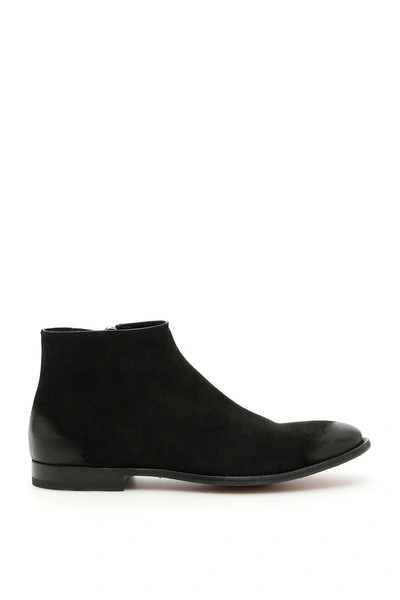Shop Alexander Mcqueen Distressed Look Ankle Boots In Black