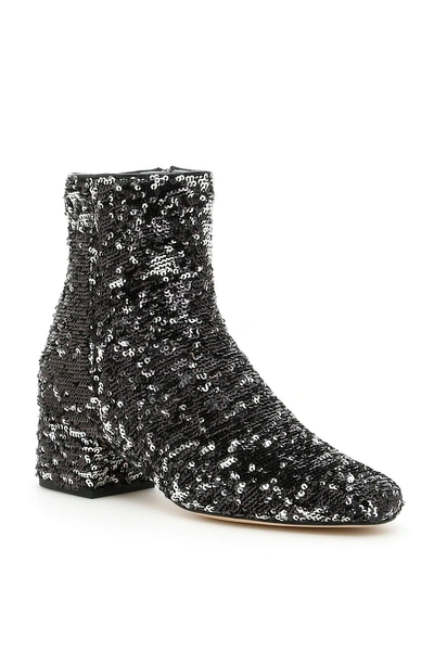 Shop Chiara Ferragni Sequin Embellished Ankle Boots In Black