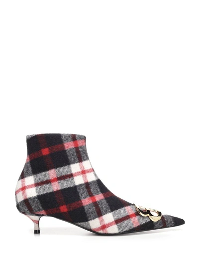 Shop Balenciaga Check Bb Booties In Multicolor