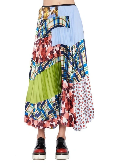 Shop Marni Patchwork Skirt In Multi