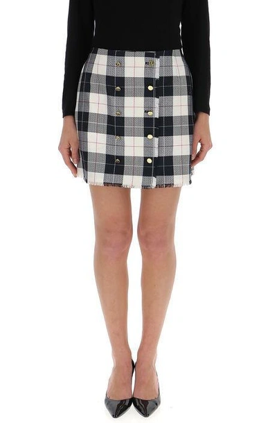 Shop Thom Browne Double Breasted Check Mini Skirt In Multi