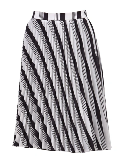 Shop Balenciaga Sunray Stripe Pleated Skirt In Multi