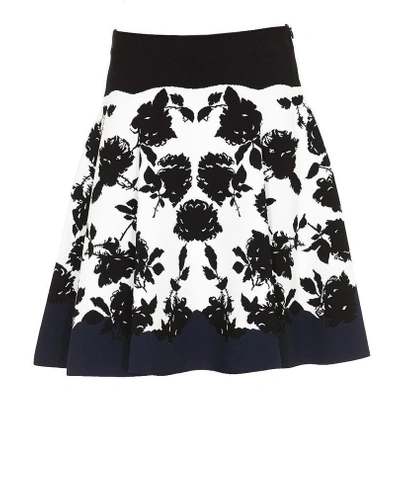 Shop Alexander Mcqueen Flared Floral Print Skirt In Multi