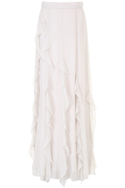 Shop Max Mara Seragin Ruches Maxi Skirt In White