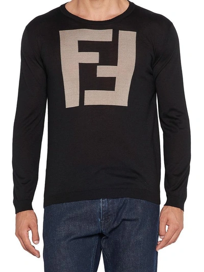 Shop Fendi Ff Longsleeve Shirt In Black